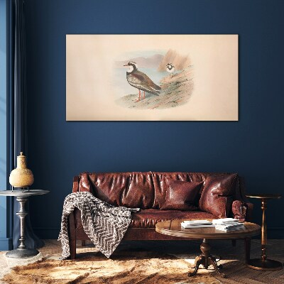 Glasbild Vögel über dem Wasser