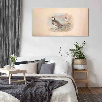 Glasbild Vögel über dem Wasser