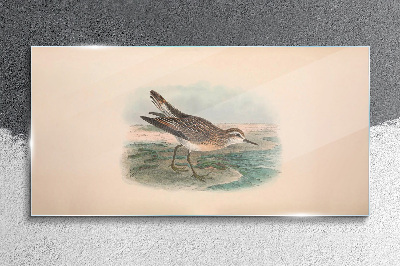 Glasbild Ein Zugvogel im Hintergrund der Landschaft