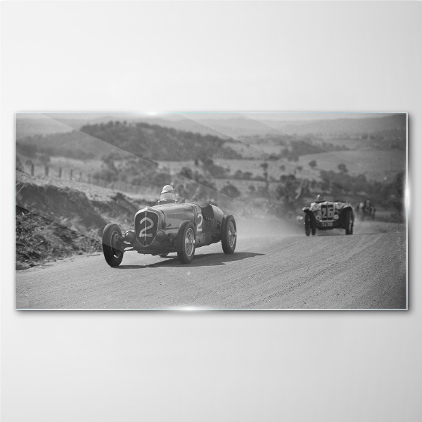 Glasbild Rennsport-Nervenkitzel aus den 1950er Jahren.