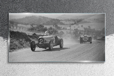Glasbild Rennsport-Nervenkitzel aus den 1950er Jahren.