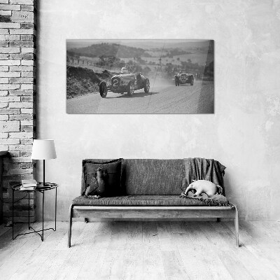Glasbild Rennsport-Nervenkitzel aus den 1950er Jahren.