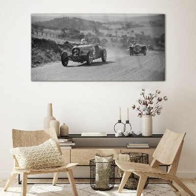 Glasbild Rennsport-Nervenkitzel aus den 1950er Jahren.