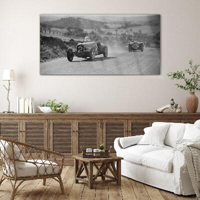 Glasbild Rennsport-Nervenkitzel aus den 1950er Jahren.