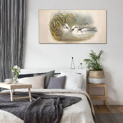 Glasbild Ein idyllisches Duett zwischen den Gräsern