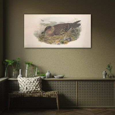 Glasbild Ein Vogelnest in seiner natürlichen Umgebung