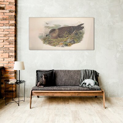 Glasbild Ein Vogelnest in seiner natürlichen Umgebung
