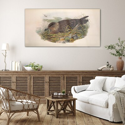 Glasbild Ein Vogelnest in seiner natürlichen Umgebung