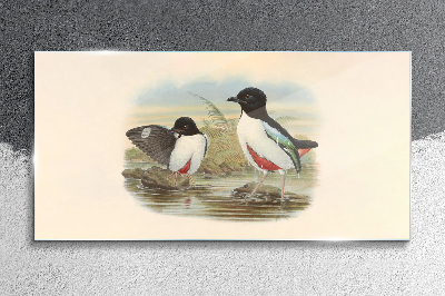 Glasbild Vögel über dem Wasser