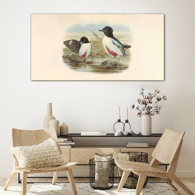 Glasbild Vögel über dem Wasser