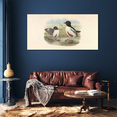 Glasbild Vögel über dem Wasser