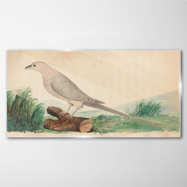 Glasbild Ein Vogel im Hintergrund der Natur