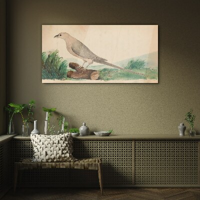 Glasbild Ein Vogel im Hintergrund der Natur