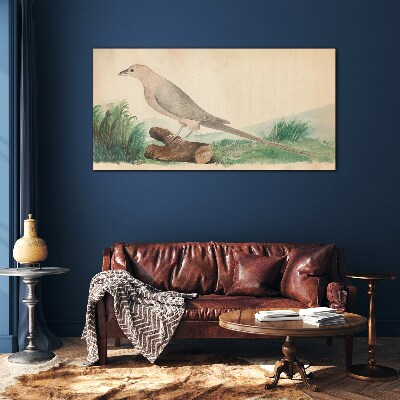 Glasbild Ein Vogel im Hintergrund der Natur