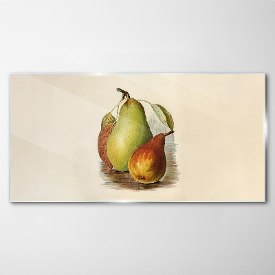 Glasbild Fruchtzusammensetzung von Birnen