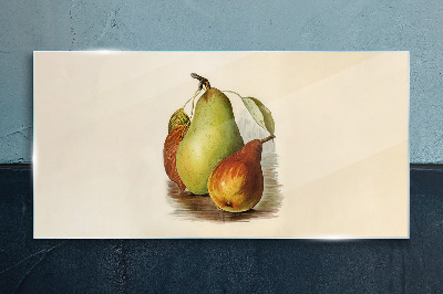 Glasbild Fruchtzusammensetzung von Birnen