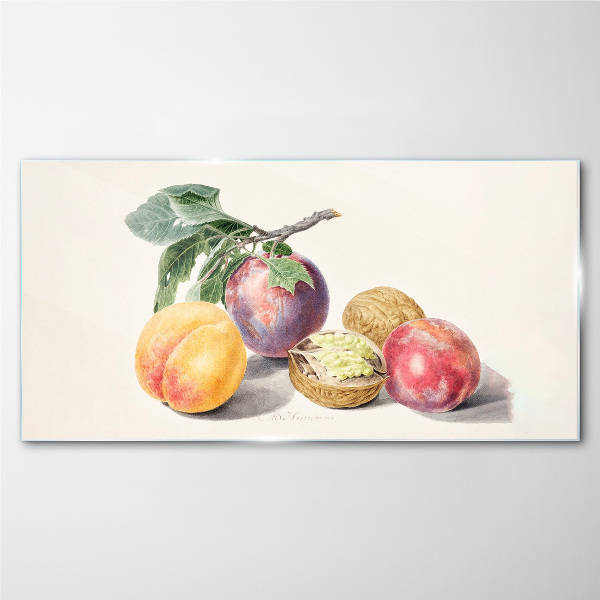 Glasbild Fruchtbouquet auf weißem Hintergrund