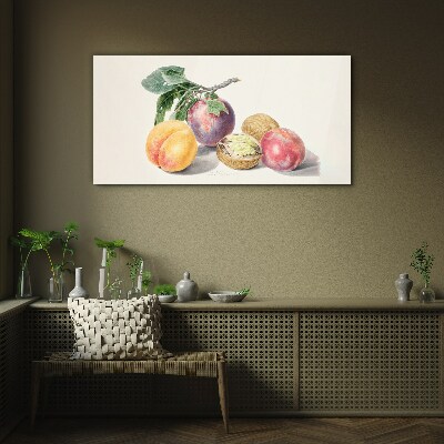 Glasbild Fruchtbouquet auf weißem Hintergrund