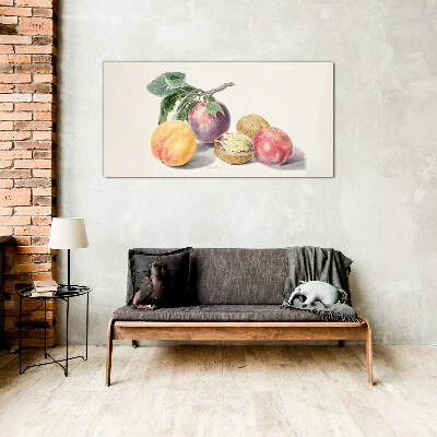 Glasbild Fruchtbouquet auf weißem Hintergrund