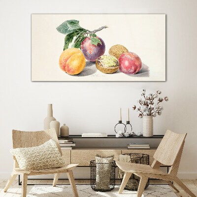Glasbild Fruchtbouquet auf weißem Hintergrund