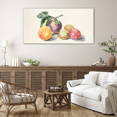 Glasbild Fruchtbouquet auf weißem Hintergrund