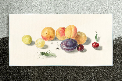 Glasbild Früchte auf weißem Hintergrund