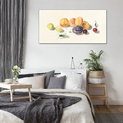 Glasbild Früchte auf weißem Hintergrund
