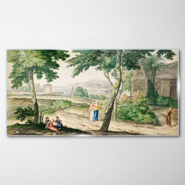 Glasbild Eine Szene aus dem antiken Leben