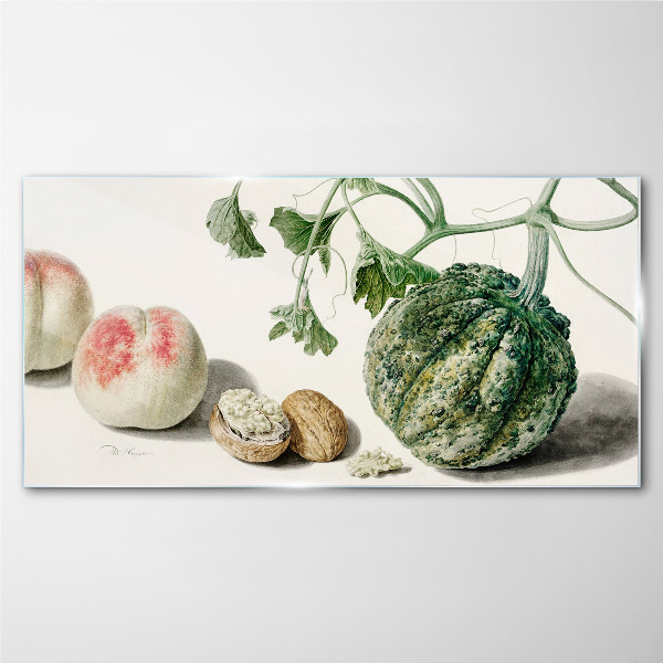 Glasbild Früchte und Nüsse im Einklang