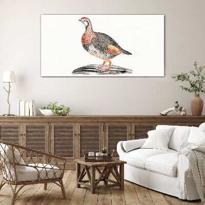 Glasbild Vogel-Eleganz in Pastellfarben