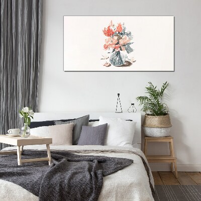 Glasbild Blumenstrauß in einer Vase