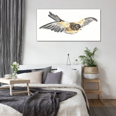 Glasbild Tier-Vogel-Zeichnung