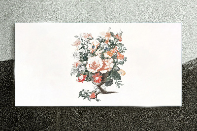 Glasbild Blumenstrauß in einer Vase