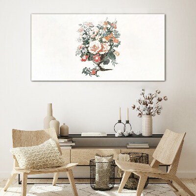Glasbild Blumenstrauß in einer Vase