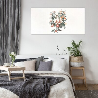Glasbild Blumenstrauß in einer Vase