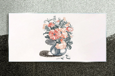 Glasbild Blumen in einer Vase