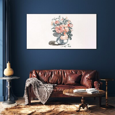 Glasbild Blumen in einer Vase