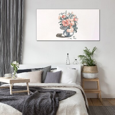 Glasbild Blumen in einer Vase