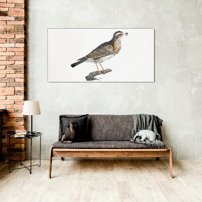 Foto glasbild Vogel auf einem Ast