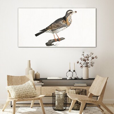 Foto glasbild Vogel auf einem Ast