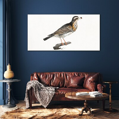 Foto glasbild Vogel auf einem Ast