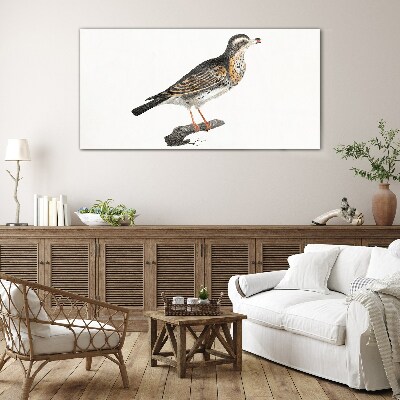Foto glasbild Vogel auf einem Ast