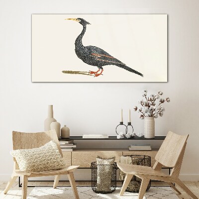 Bild auf glas Schwarzer Vogel auf weißem Hintergrund