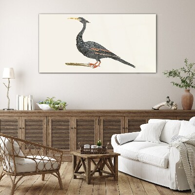 Bild auf glas Schwarzer Vogel auf weißem Hintergrund