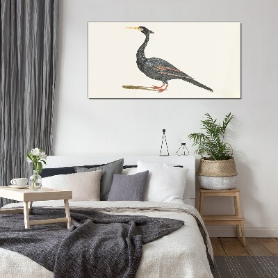 Bild auf glas Schwarzer Vogel auf weißem Hintergrund