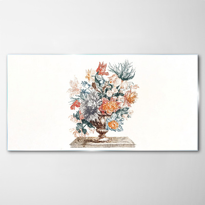 Glasbild Blumenarrangement in einer Vase