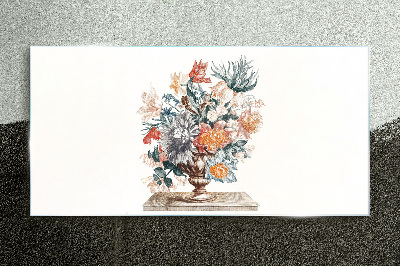 Glasbild Blumenarrangement in einer Vase