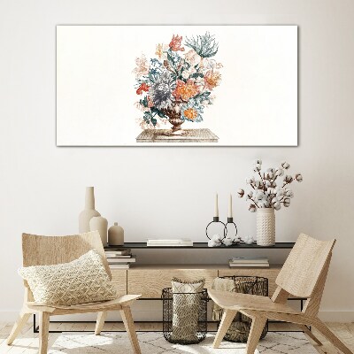 Glasbild Blumenarrangement in einer Vase