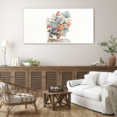 Glasbild Blumenarrangement in einer Vase
