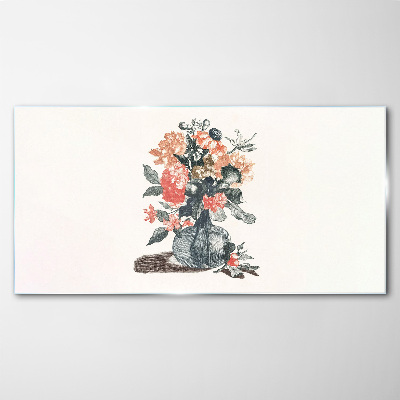 Glasbild Blumenarrangement in einer Vase